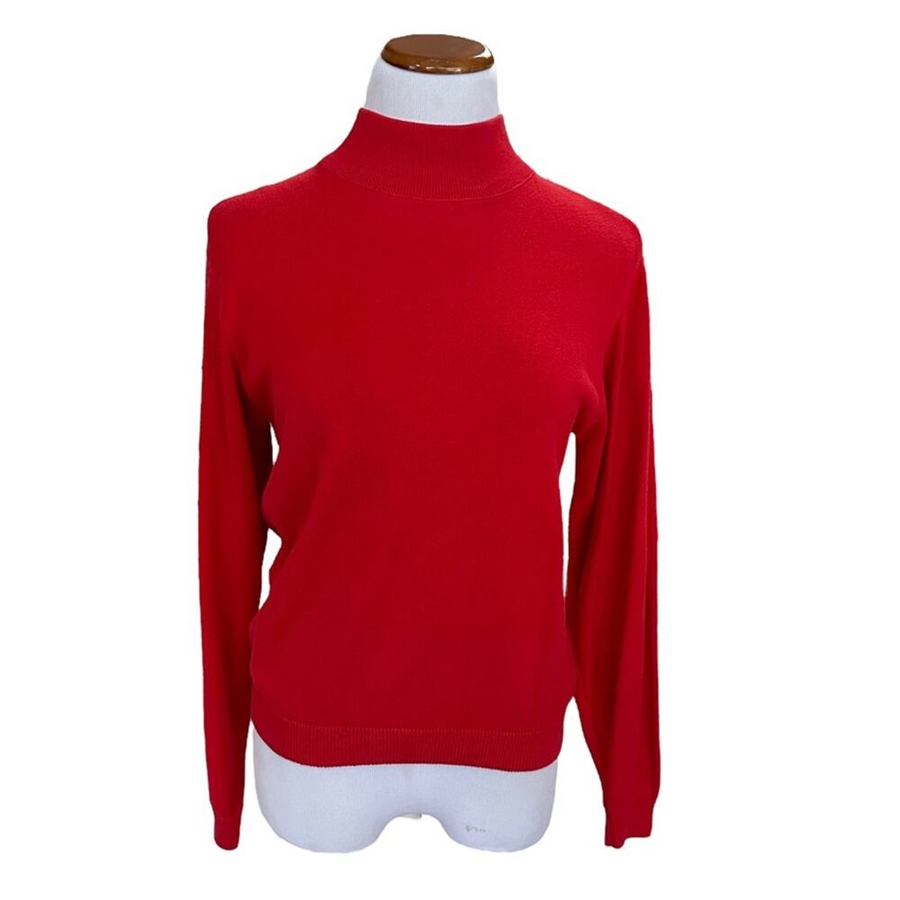 Pendleton Red Knit Mock Turtleneck Womens Size  S Size 100% Cotton